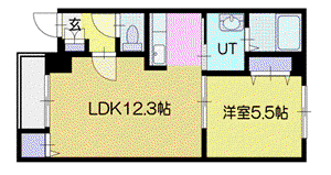 ティーズガーデン(1LDK/1階)の間取り写真
