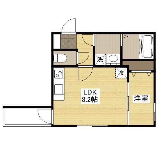 セブンプロート己斐西町(1LDK/3階)の間取り写真