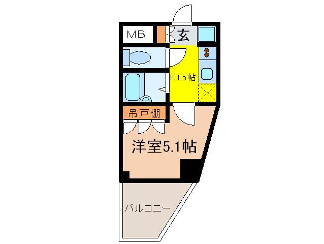 CONTENTO府中(1K/7階)の間取り写真