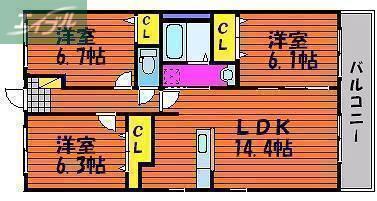 アヴァンセ(3LDK/3階)の間取り写真