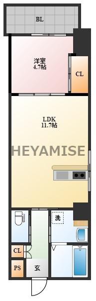 CASA EBANISTA(1LDK/7階)の間取り写真