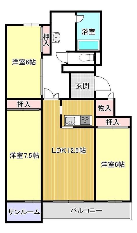ベターアール沼館(3LDK/3階)の間取り写真