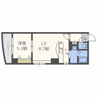 アリスマナーBLD(1LDK/7階)の間取り写真