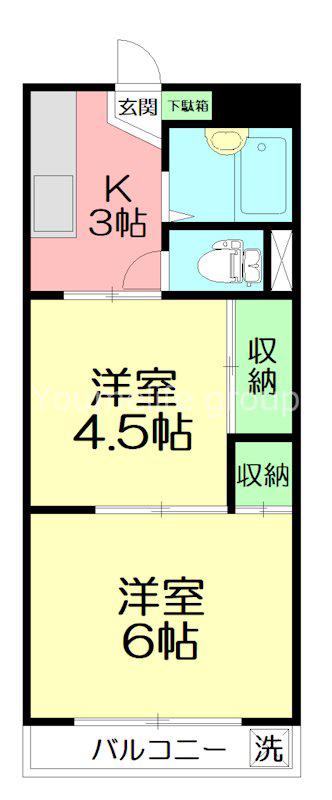 エステイトE藤沢(2K/1階)の間取り写真