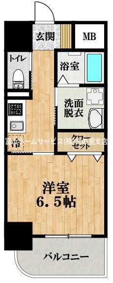 ふぁみゆ山之内(1K/9階)の間取り写真