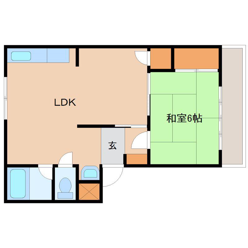 スティルネスII(1LDK/2階)の間取り写真