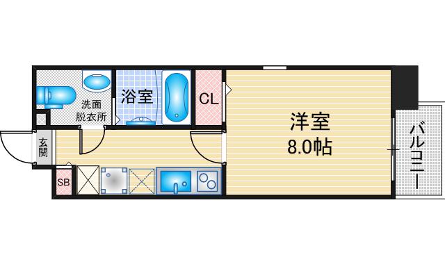 プレサンスMIU新栄(1K/13階)の間取り写真