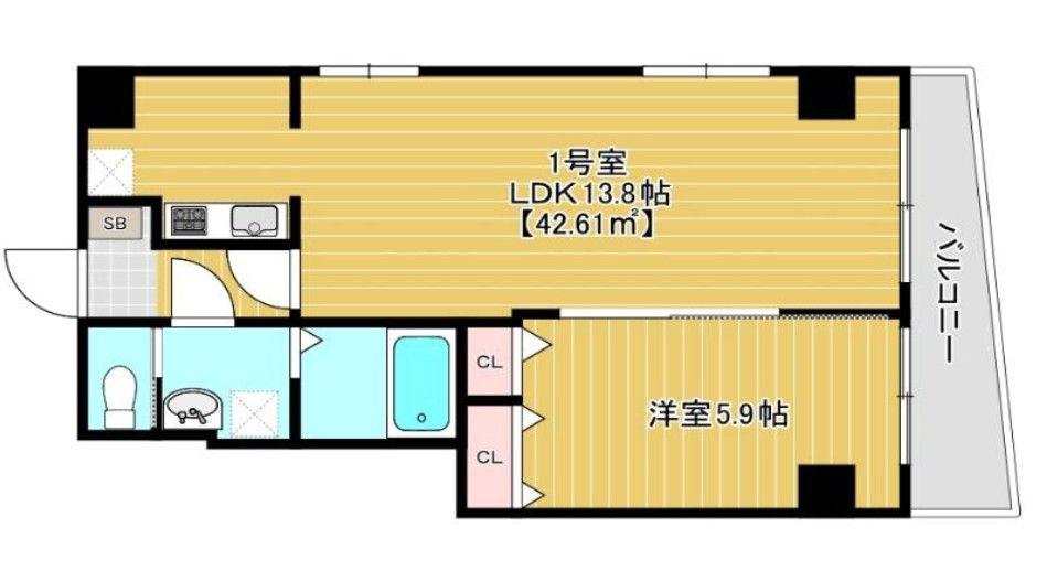 LEVANTE両国(1LDK/7階)の間取り写真
