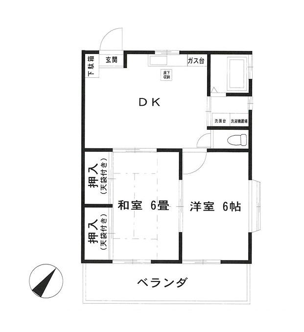 ファミールハイツ(2DK/2階)の間取り写真