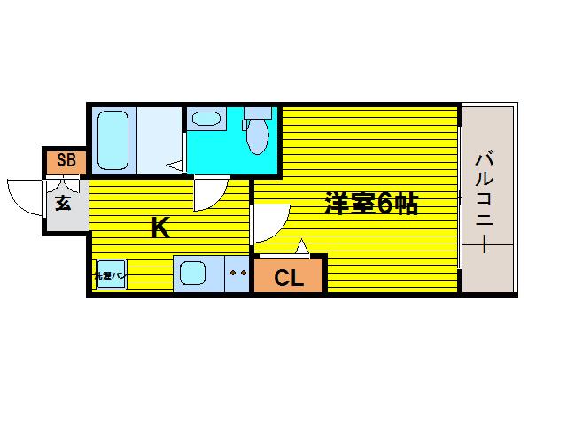 SERENITE北浜(1K/8階)の間取り写真