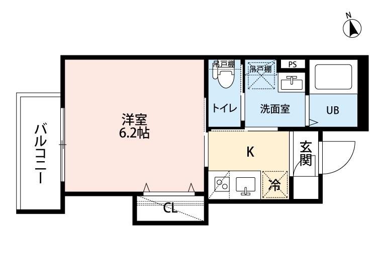 リュクスシティー黄金(1K/3階)の間取り写真