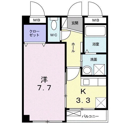 サンパレスM(1K/2階)の間取り写真