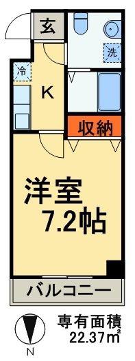 リベルテプレジール幕張(1K/4階)の間取り写真