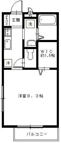 MSツナシマ(1K/2階)の間取り写真