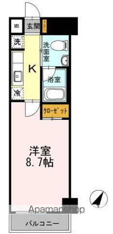 カスタリア神保町(1K/6階)の間取り写真