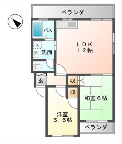 アントレ21(2LDK/2階)の間取り写真