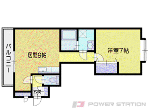 サイエンス新富(1LDK/3階)の間取り写真