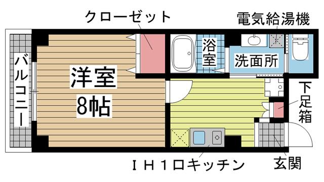 BAROGA(1K/5階)の間取り写真