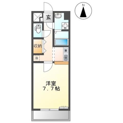 デロリアン(1K/1階)の間取り写真