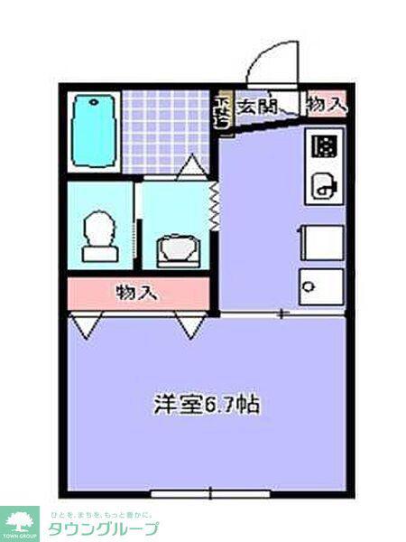 フェリーチェ蘇我(1K/1階)の間取り写真