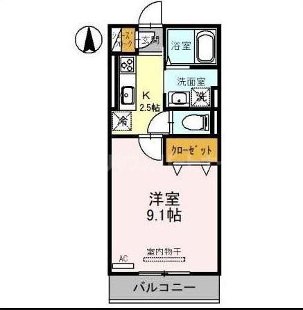 ルミナスハイム(1K/2階)の間取り写真