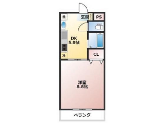 メゾン希(1K/1階)の間取り写真