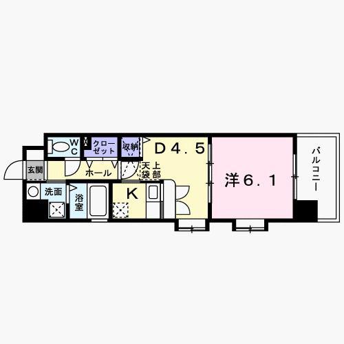 ルービアーレ(1DK/5階)の間取り写真