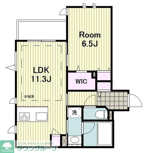 本町1丁目メゾン(1LDK/3階)の間取り写真