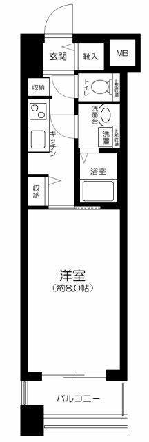 アヴァンティーク銀座2丁目(1K/5階)の間取り写真