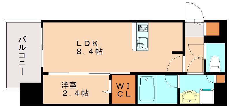 グランフォーレ博多ウォーターフロント(1LDK/2階)の間取り写真