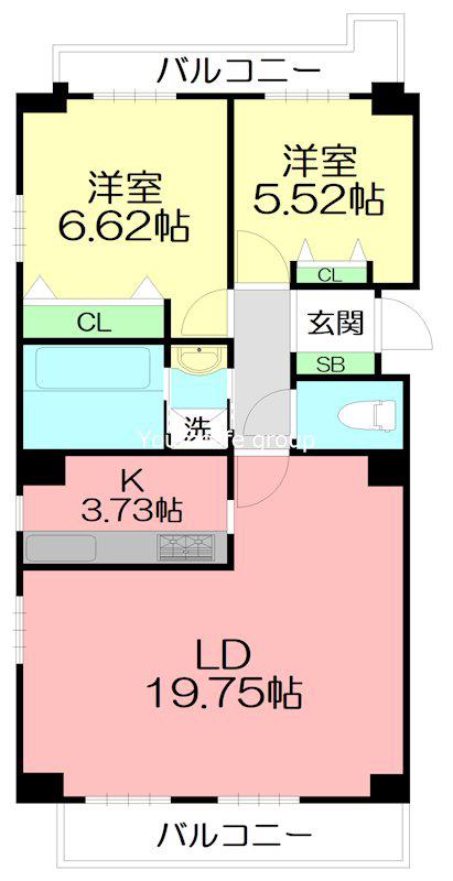 フレールヒルズ秦野本町(2LDK/2階)の間取り写真