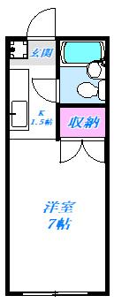 石塚コーポ(ワンルーム/2階)の間取り写真