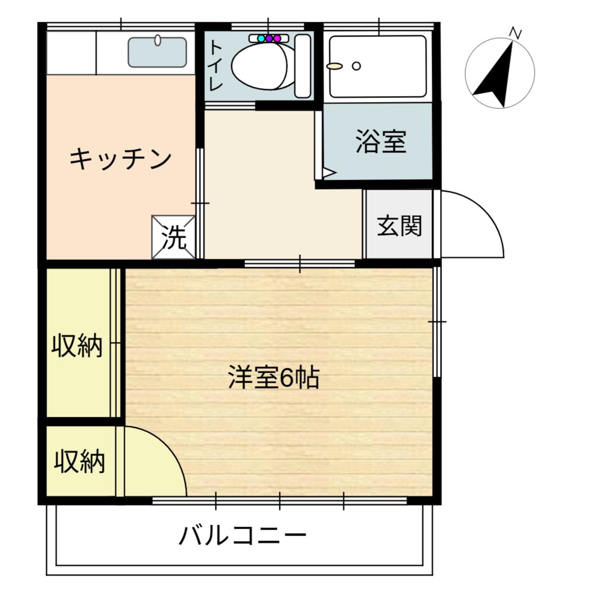 渡辺西アパート 東(1K/2階)の間取り写真