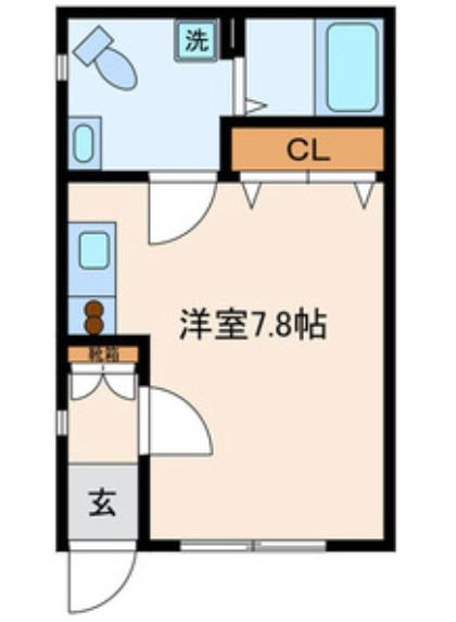 CRESCENT(ワンルーム/1階)の間取り写真