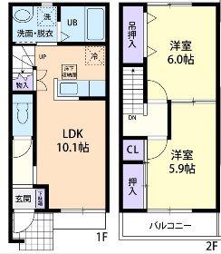 パークテラスA(2LDK/1階)の間取り写真
