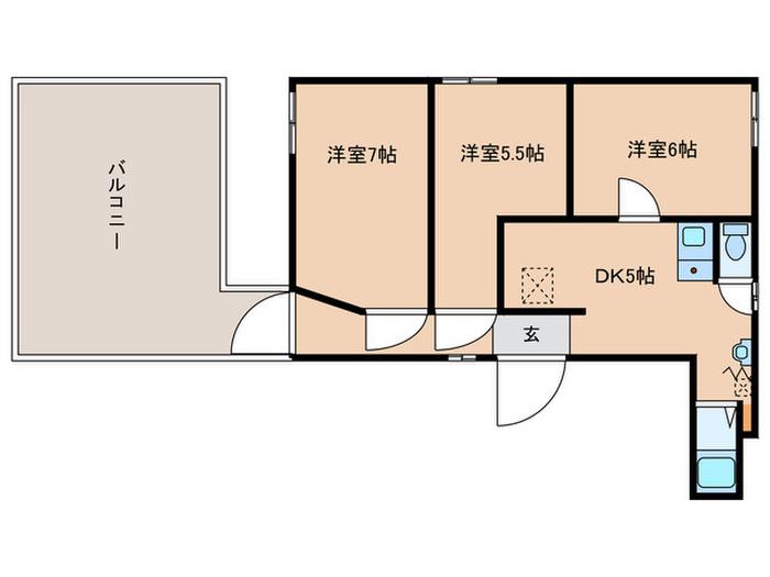フォーリスト230(3DK/6階)の間取り写真