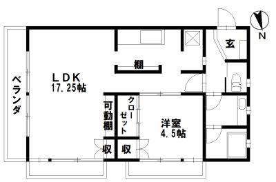 平井ハイツ(1LDK/6階)の間取り写真