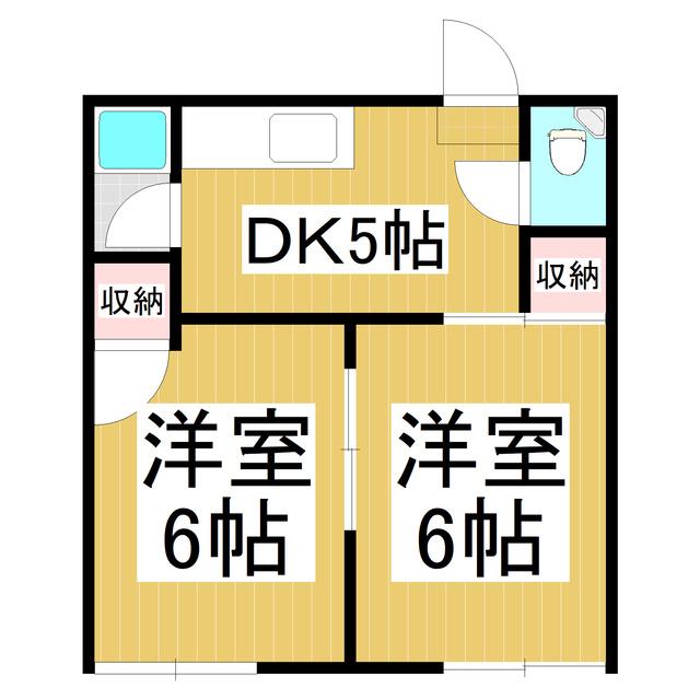 フォーブル南俣 B棟(2DK/1階)の間取り写真