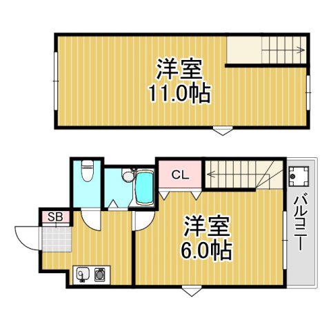 プレアデス(2DK/7階)の間取り写真