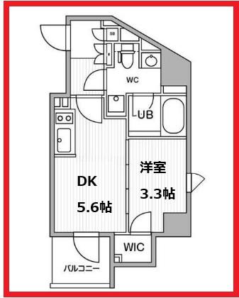 オルタナ押上(1DK/6階)の間取り写真