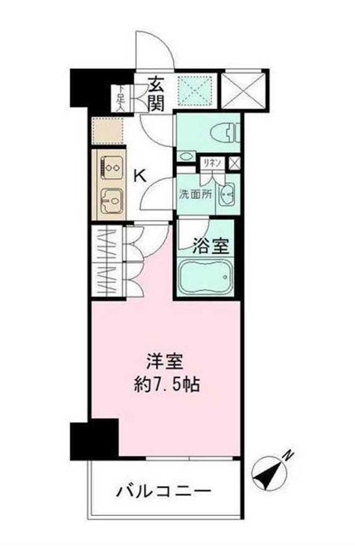 ONE ROOF FLAT TSUKISHIMA(1K/1階)の間取り写真