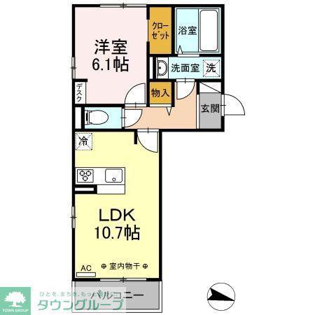 ウェルデンスDーSTAY A(1LDK/1階)の間取り写真