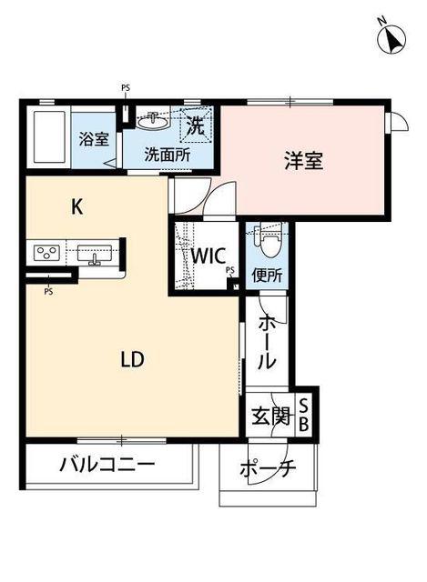 ヴィアソーレ(1LDK/1階)の間取り写真