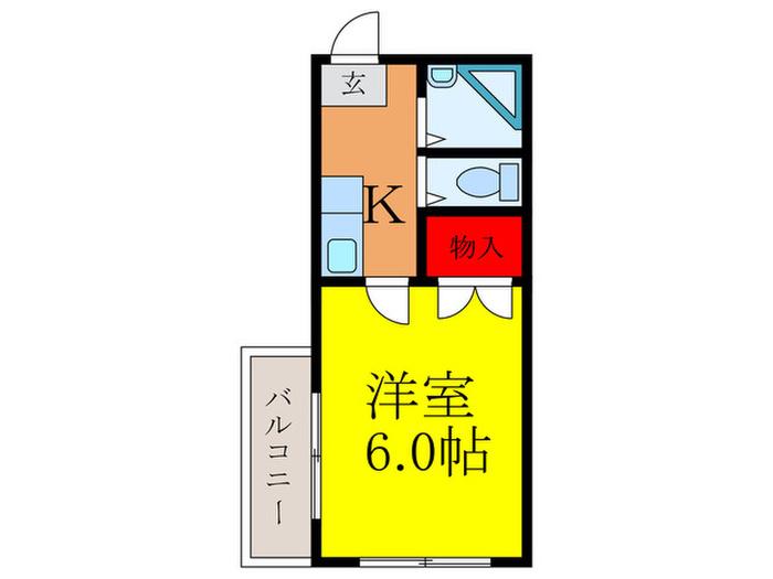 プリンスハイツ高槻(1K/3階)の間取り写真