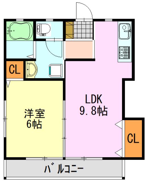 クリビア(1LDK/1階)の間取り写真