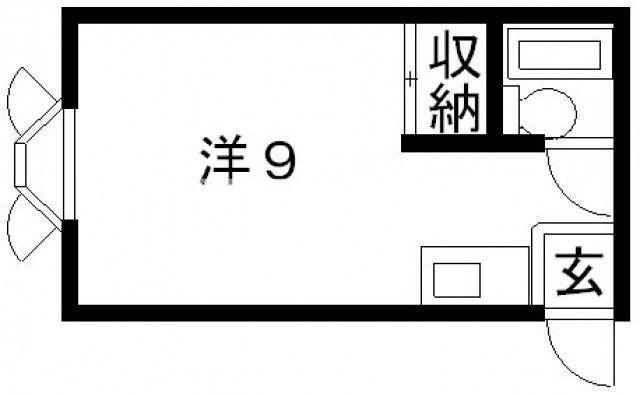 パール小路(ワンルーム/1階)の間取り写真