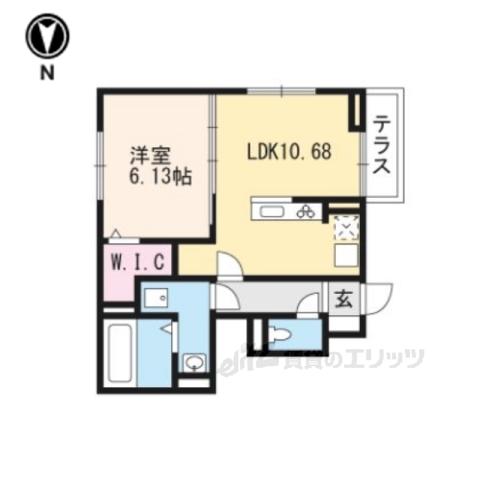 D-ROOM富野B棟(1LDK/1階)の間取り写真