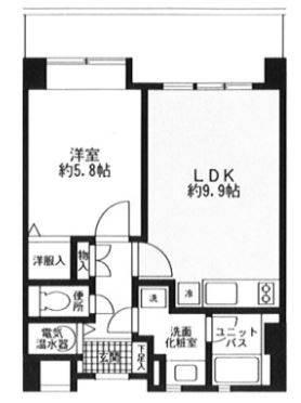 ダイワ芝浦ビル(1LDK/12階)の間取り写真