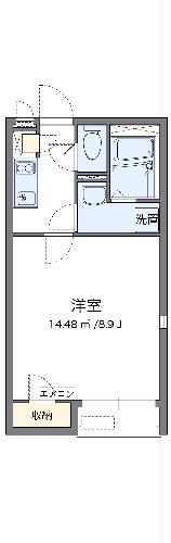 レオネクスト三愛(1K/2階)の間取り写真
