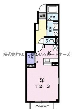 ＪＲ久大本線 久留米高校前駅 徒歩17分 2階建 築25年(ワンルーム/1階)の間取り写真